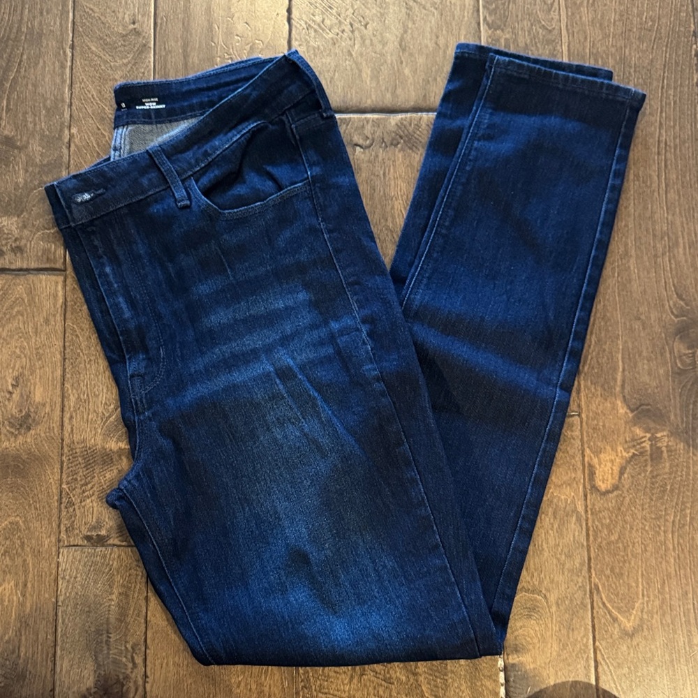 Women’s Dark Blue Denim Jeans Old Navy High Rise Wow Super Skinny 12 Tall